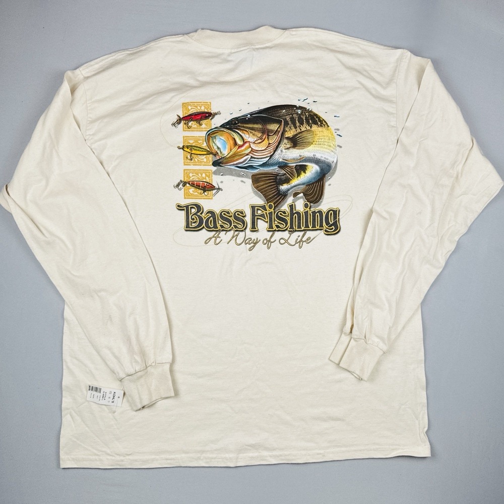 Vintage Bass Fishing A Way Of Life Lures Long Sleeve Shirt NWT XXL